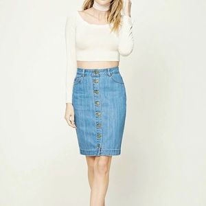 Forever21 Contemporary Denim Pencil Skirt NWOT